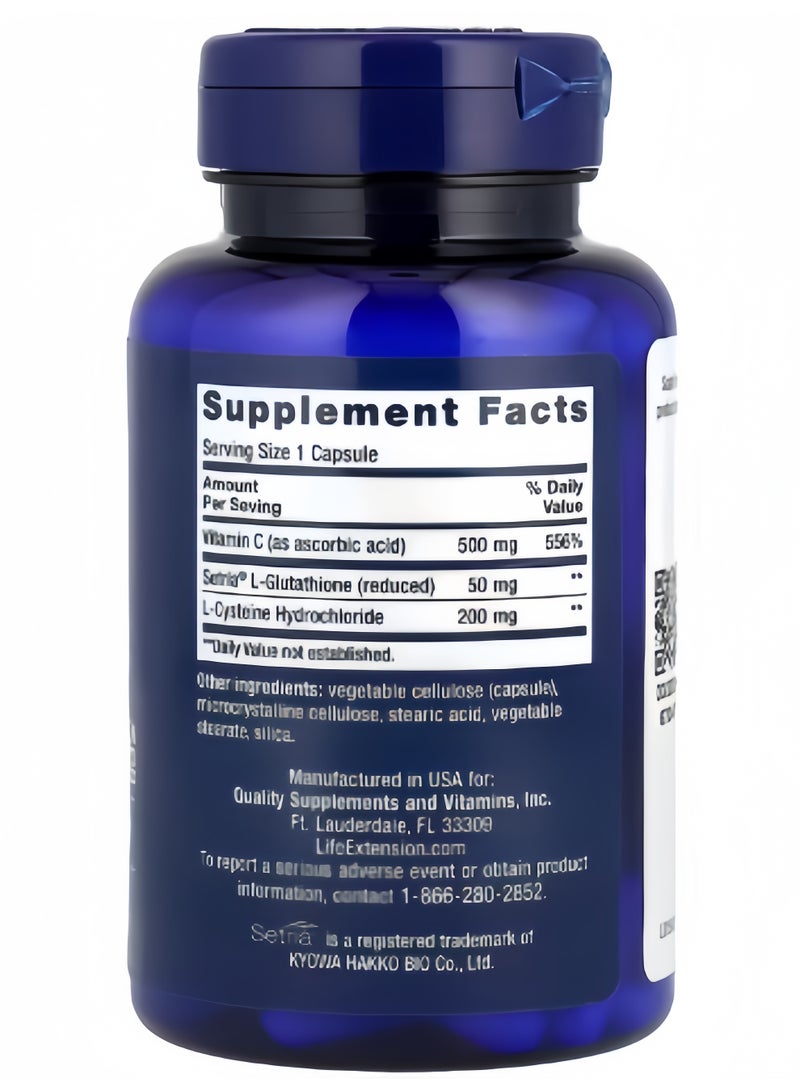 Life Extension Glutathione, Cysteine & C Complex Capsules – 100 Capsules, Made in USA, Triple Antioxidant Formula to Revitalize Cellular Defense and Support Immune Health - Image 2